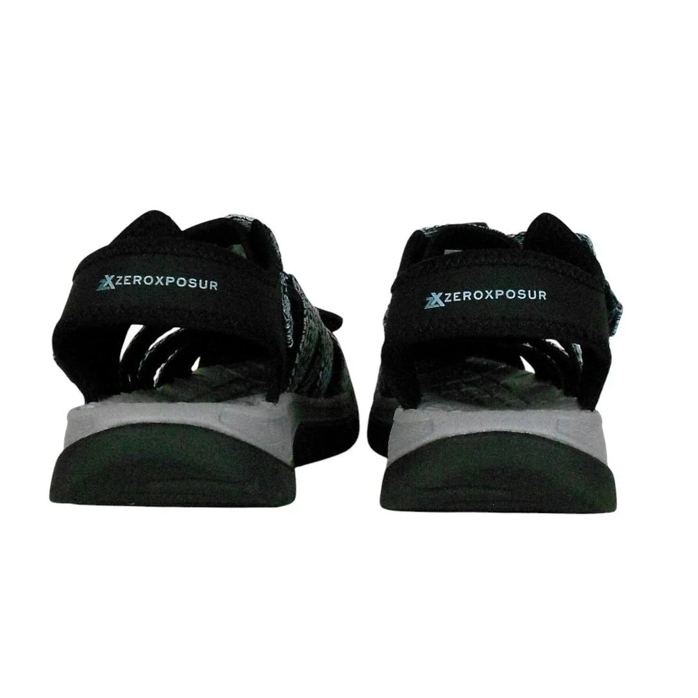ZeroXposur Water Sandals Womens 7 Black Gray Toe Protection Lace Up River Hiking